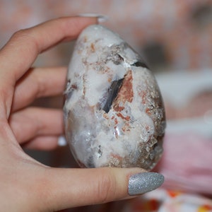 One pink amethyst crystal egg