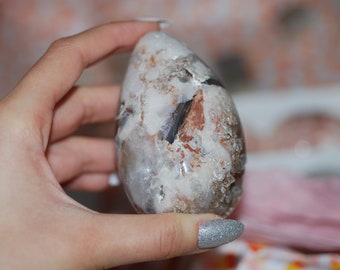 One pink amethyst crystal egg