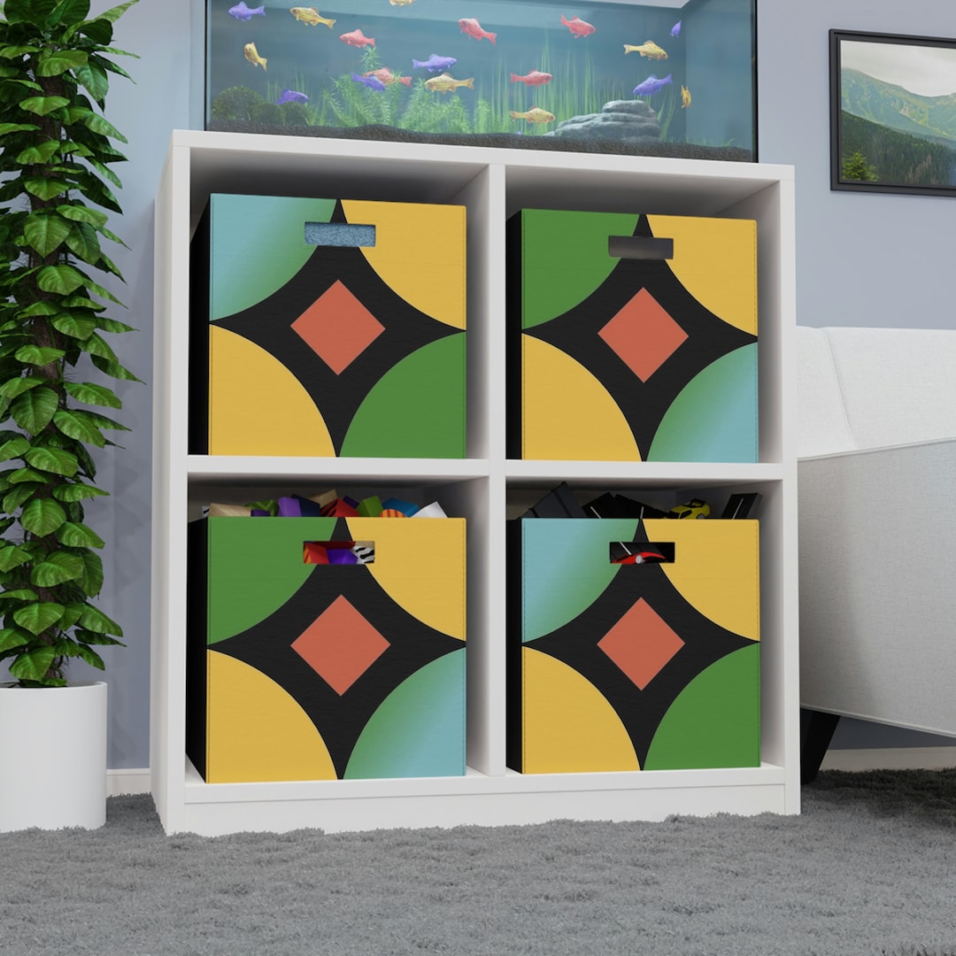 Felt Storage Box, Bold Geometric Storage Box, Gradient Block Storage