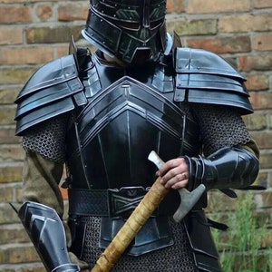 Medieval Larp Warrior Steel "Dwarf Moria " Full Suit Of Armor Cuirass Helmet.