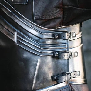 Medeval Blackened Steel Dwarven Full Set: Curass-chest-back, Par Of