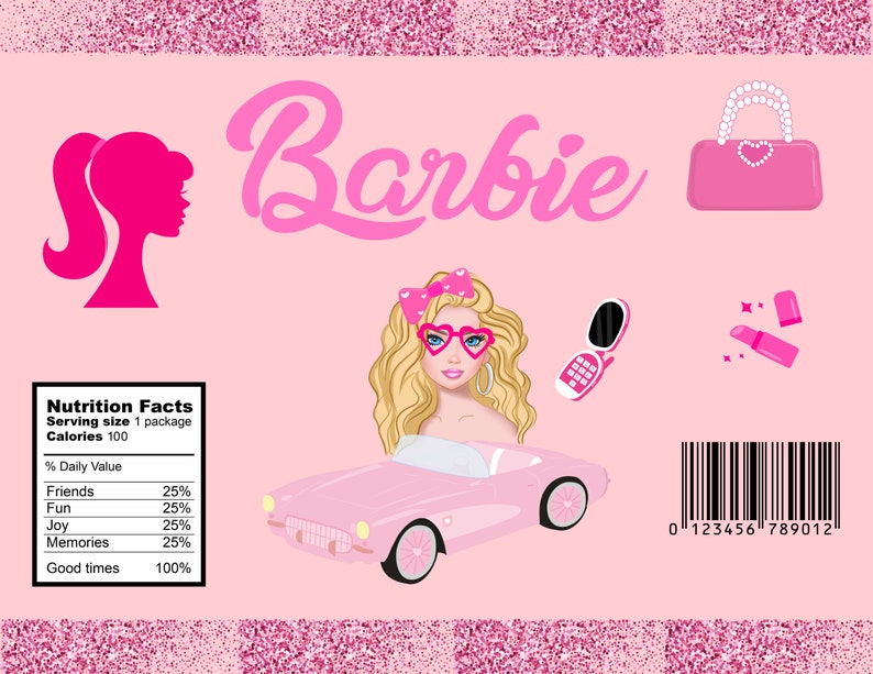 Barbie Chip Bag Template - Etsy