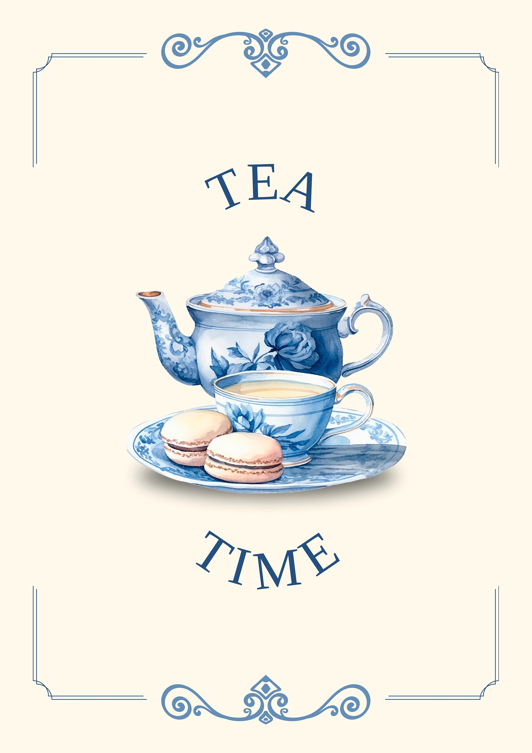 Model of a Tea Menu for a Tea Room. Editable and Printable - Etsy