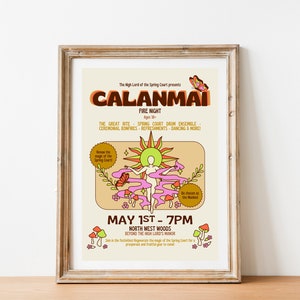 ACOTAR Calanmai Festival Poster - Digital Download - 70s Style Art - A Court of Thorns and Roses - Instant Wall Decor