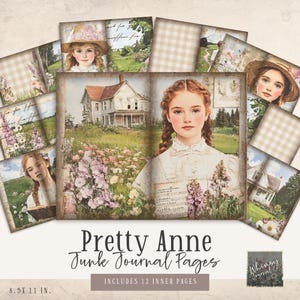 Pretty Anne Junk Journal Pages - Countryside Junk Journal Collage Pages - Digital Download - Crafting - Printable DIY 8.5x11 - 300 DPI JPGs