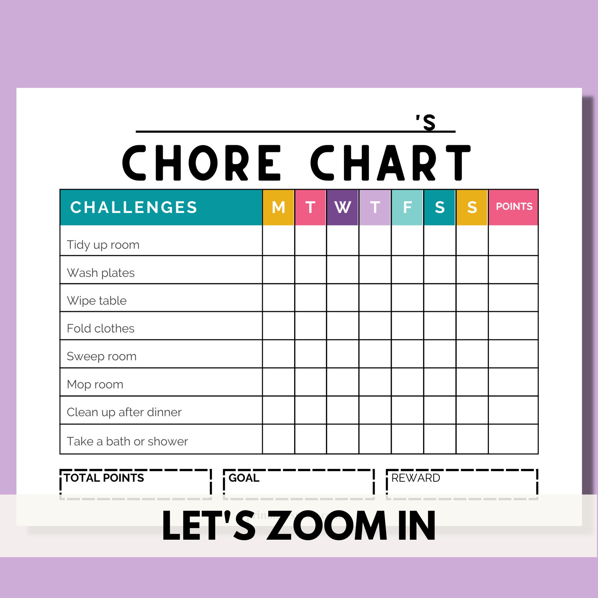 Editable Chore Chart, Kids Chore Chart, Daily Routine Tracking Chart, –  Playingtots