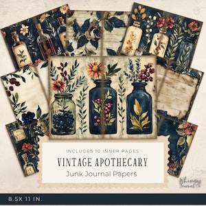 Apothecary Junk Journal Pages - Junk Journal Apothecary Printables - Perfect for Crafting - Printable Scrapbooking - Digital Download