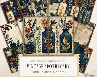 Apothecary Junk Journal Pages - Junk Journal Apothecary Printables - Perfect for Crafting - Printable Scrapbooking - Digital Download