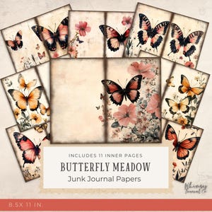 Butterfly Junk Journal Digi - Butterfly Junk Journal, Printable Digi Kit, Digital Download, Ephemera, Crafting Supplies, Journal Pages, JPG