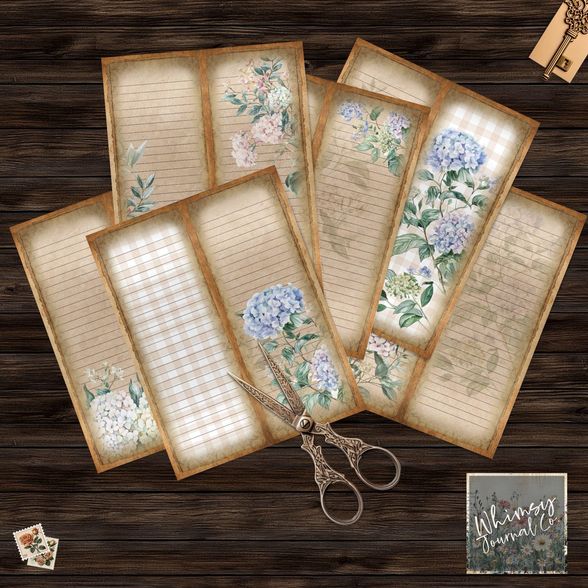 Hydrangea Blooms Tall and Skinny Junk Journal Printable - Purple Junk ...
