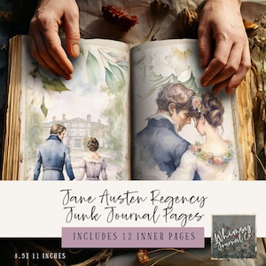 Páginas de diario basura de la época de Jane Austen - Conjunto de collage de libros antiguos - Descarga digital - Perfecto para manualidades - Scrapbooking imprimible