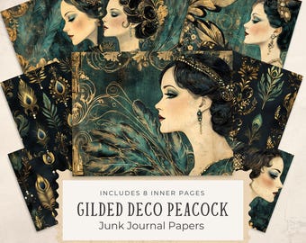 Art Deco Junk Journal - 1920s Art Deco Junk Journal Digitals, Printable Pages Kit, Digital Download, Crafting Supplies, JPGs 300dpi