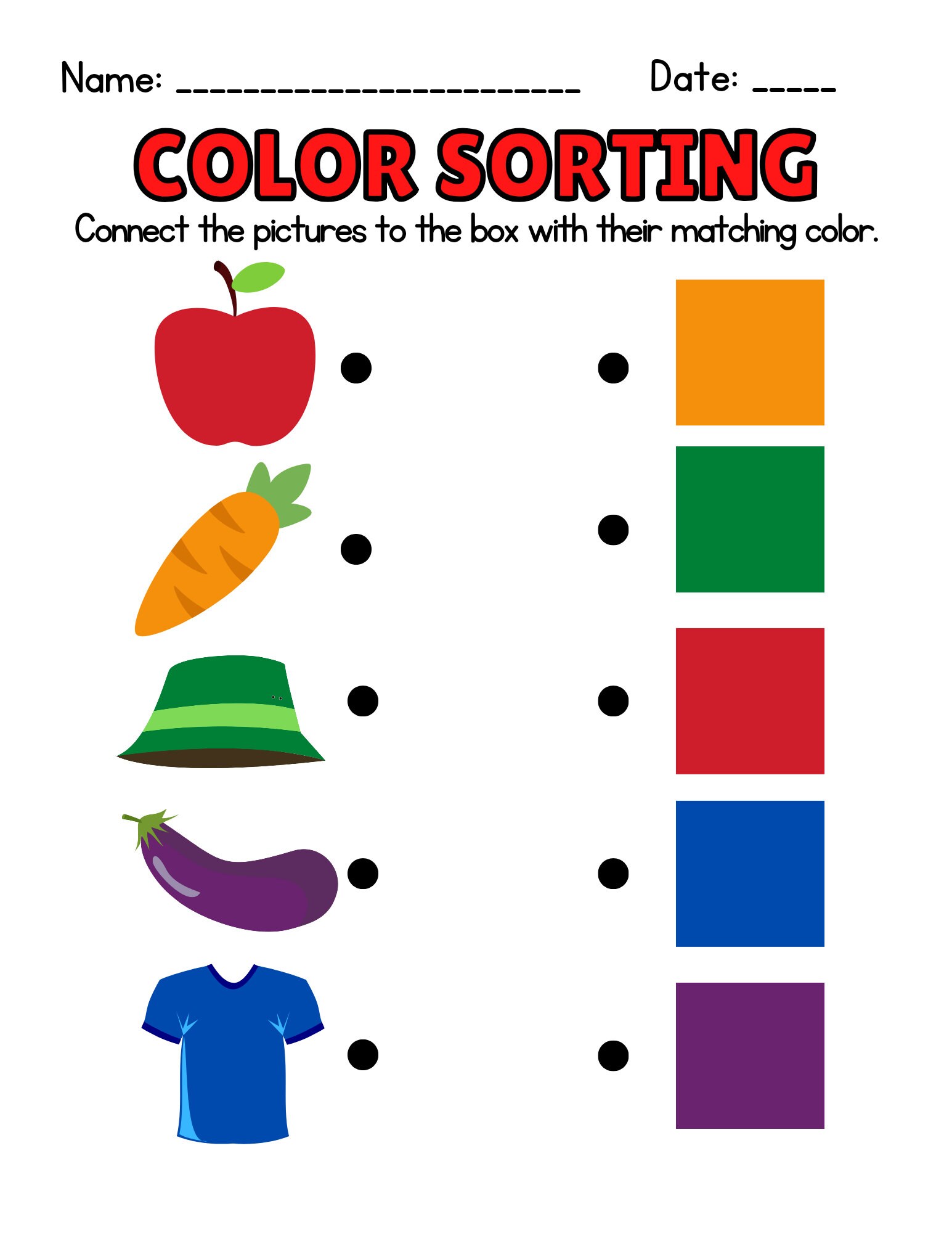 Color Sorting Worksheet Practice Sorting Colors instant Download - Etsy