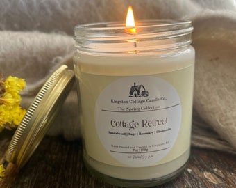 Cottage Retreat Candle - Handmade Soy Candle, Rhode Island, nontoxic, Mother's Day, Gift For Friend Wife Mom Dad Co-Worker, Teacher Gift