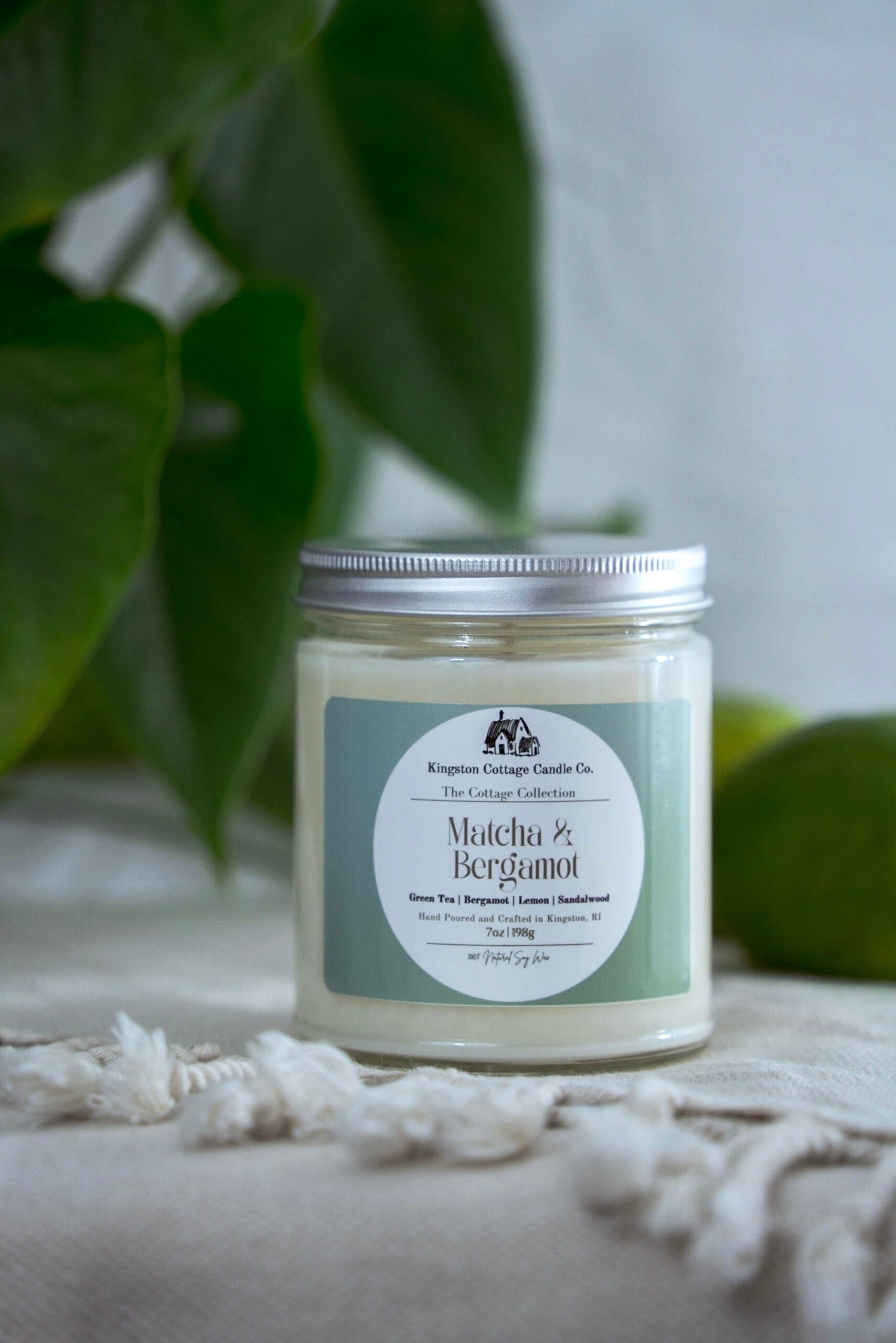Matcha and Bergamot Candle Handmade Soy Candle, Matcha, Bergamot,  Valentines Day, Holiday, Gift for Friend Wife Mom Dad Co-worker 