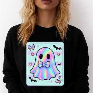 Schillernder Geist Png, Sublimationsdesign, Kokette Halloween Png, Retro Png, trendige Png, T-Shirt-Design, sofortiger digitaler Download Png