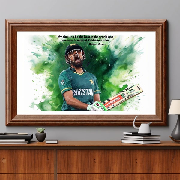 Babar Azam Cricket Message | Printable poster | motivational quote  |  Download Print | Cricket fans gift  |  PNG JPG Pdf High quality