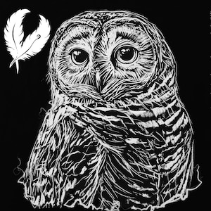 owl png file for slate laser engraving, glowforge file, lightburn png, slate coaster drawing, for cnc router, owl laser png