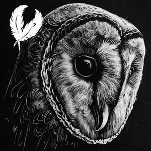 owl png file for slate laser engraving, glowforge file, lightburn png, slate coaster drawing, for cnc router, owl laser png