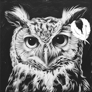 owl png file for slate laser engraving, glowforge file, bird lightburn png, slate coaster drawing, for cnc router, owl laser png