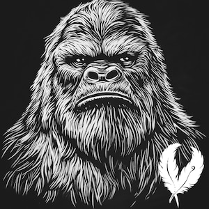 bigfoot png file for laser engraving, glowforge file, lightburn png, 3d style laser drawing, for cnc router, yeti slate laser png