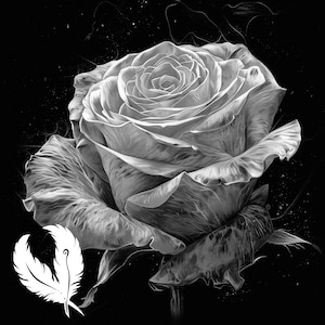 rose png file for slate laser engraving, glowforge file, lightburn png, slate coaster drawing, for cnc router, illusion laser png
