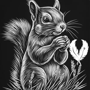 squirrel png file for slate laser engraving, glowforge file, lightburn png, slate coaster drawing, for cnc router, animal laser png
