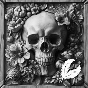 skull png file for laser engraving, skull glowforge file, lightburn png, 3d style laser drawing, for cnc router, skeleton illusion laser png