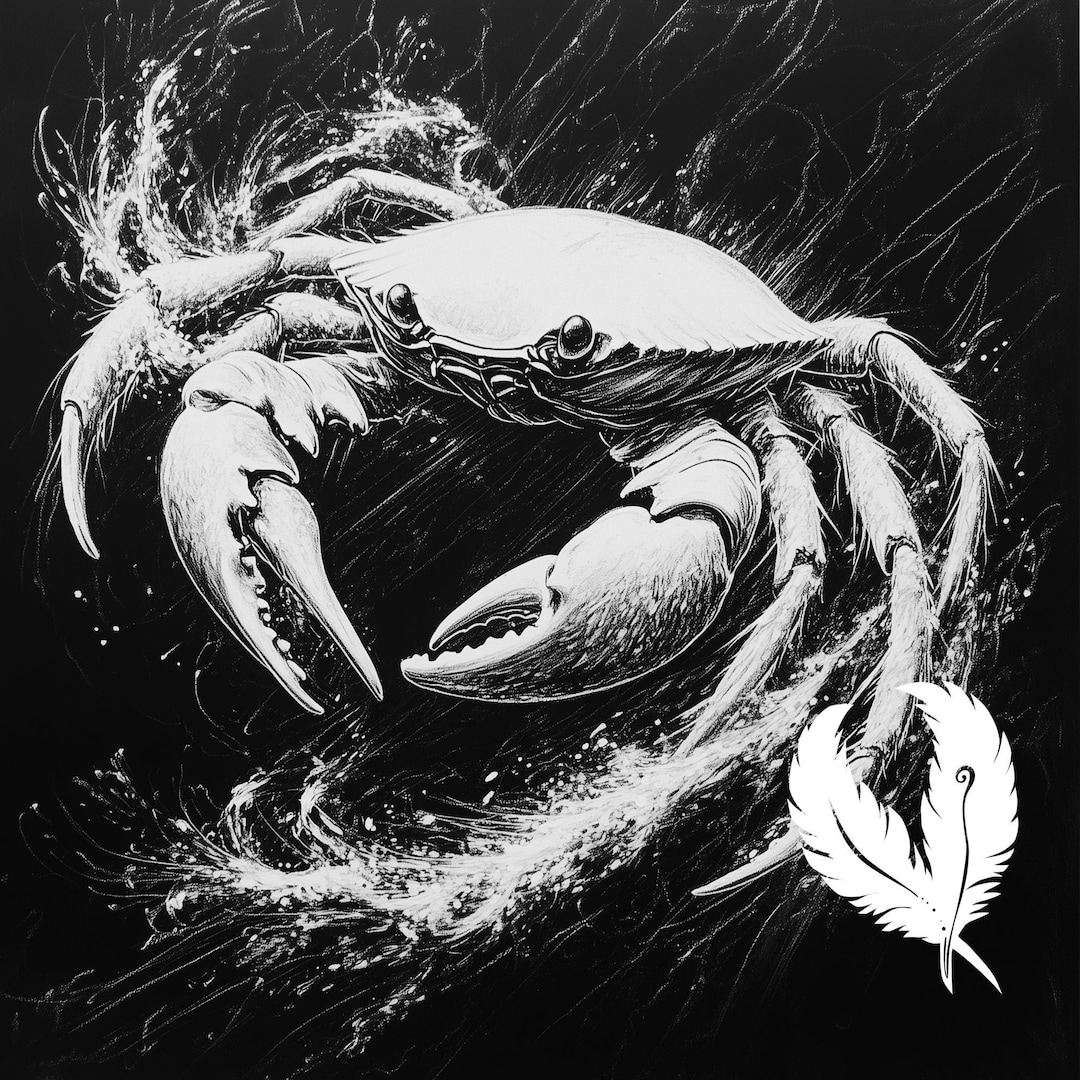 Crab Png File for Slate Laser Engraving, Beach Glowforge File ...