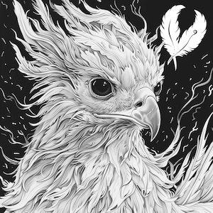 phoenix png file for slate laser engraving, glowforge file, lightburn png, slate coaster drawing, for cnc router, illusion laser png