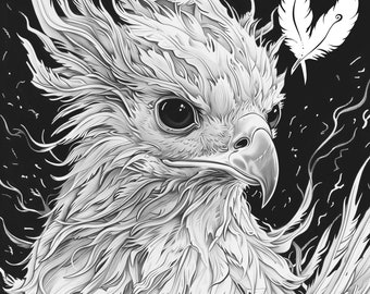 phoenix png file for slate laser engraving, glowforge file, lightburn png, slate coaster drawing, for cnc router, illusion laser png