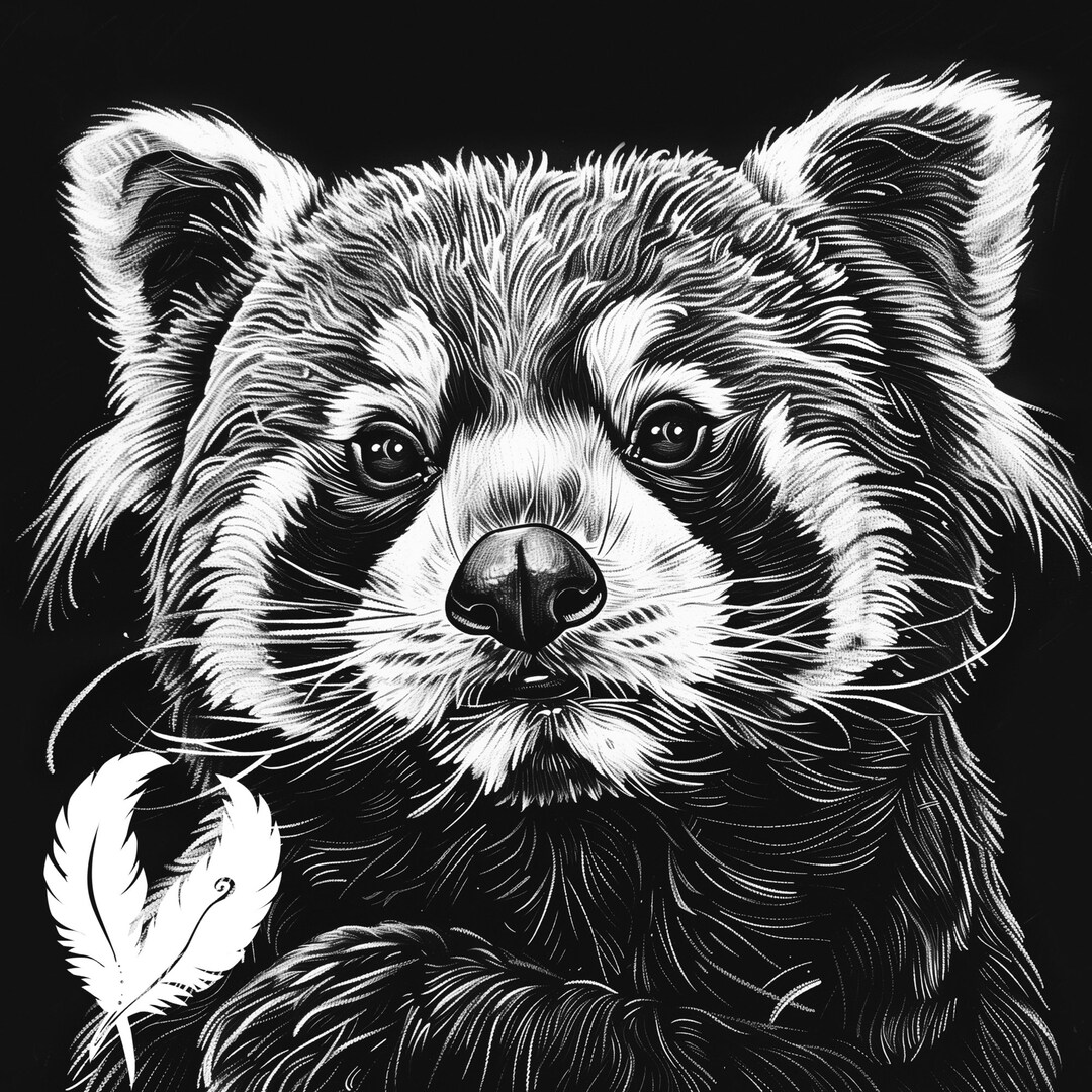 Red Panda Png File for Slate Laser Engraving, Glowforge File, Lightburn ...