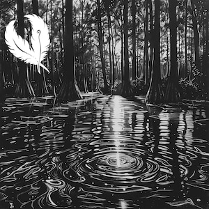 swamp png file for laser engraving, glowforge file, lightburn png, slate style laser drawing, for cnc router, killer swampland laser png