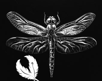 dragonfly png file for slate laser engraving, glowforge file, lightburn png, slate coaster drawing, for cnc router, illusion laser png