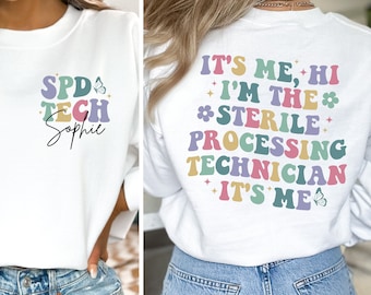 Maglietta personalizzata per tecnico di lavorazione sterile, felpa personalizzata SPD Tech, regalo di sterilizzazione per Lab Tech, Lab Week, t-shirt SPD CSS Cpt
