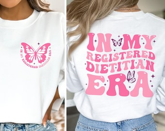 Sweatshirt geregistreerde diëtist, In mijn tijdperk van geregistreerde diëtist, shirt diëtist, cadeau diëtist, RD-shirt, cadeau voedingsdeskundige, RD afstuderen