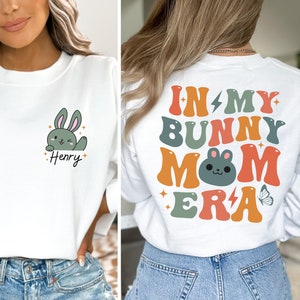 Personalized In My Bunny Mom Era Shirt, Bunny Mother Shirt, Gift For Bunny Lover, Rabbit Lover Shirt, Custom Bunny Shirt, Rabbit Lover Gift