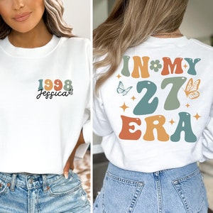 Personalized 27th Birthday Gift, 27th Birthday Shirt, In My 27 Era Tee, Birthday Party Shirt, Birthday Girl Shirt, Birthday Present, Unisex