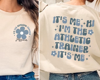Gepersonaliseerde atletische trainershirt, aangepaste atletische trainer-sweater, atletische trainer cadeau voor coach hoodie, AT cadeau voor sporttrainer