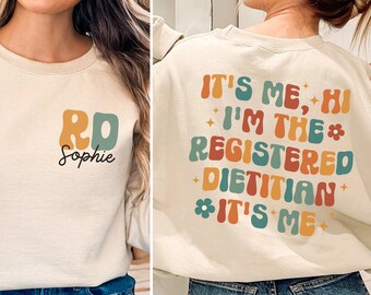Personalized Registered Dietitian Shirt, Dietitian Gifts, Custom RD Sweatshirt, Graduation Gift for Dietitian, Nutritionist Gift, RD T-Shirt