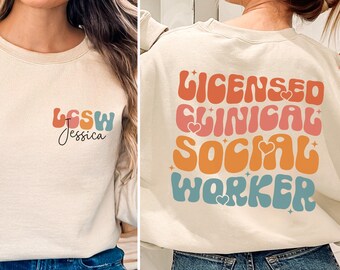 Personlig LCSW-tröja, anpassad LCSW-tröja, licensierad klinisk socialarbetare-gåva för socialarbetare, hoodie för stöd till psykisk hälsa