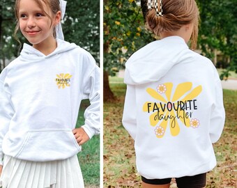 Favourite Daughter Kids Hoodie • Cute Flower Smiley Girl Sweatshirt • Aesthetic Kids Hoodie • Daughter Gift Hoodie