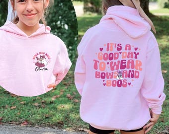 Personalisierte Schleifen und Boos Hoodie, niedliches Geist Mädchen Sweatshirt, Halloween Bögen Shirt
