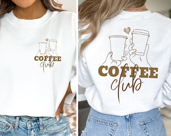 Coffee Lover Line Art Sweatshirt, Barista Coffee Club Shirt
