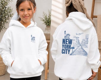 Kids NYC Sweatshirt – New York City Graphic Crewneck | Travel Gift for Boys Girls