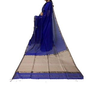 Maheshwari Handloom Jute Pallu Saree for Women