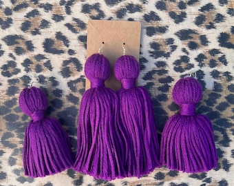 Violet Tassel Earrings