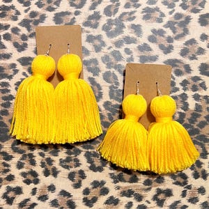 Sunshine  Yellow Tassel Earrings