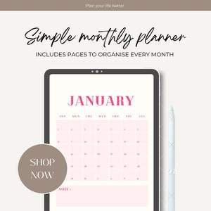 Digital monthly planner bundle