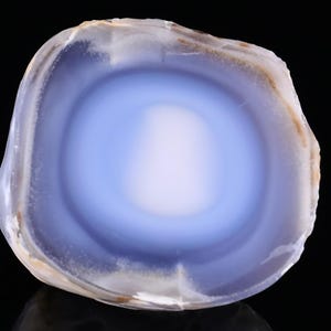 2.4&quot; Natural Blue Chalcedony Gemstone Crystal Flat Polished Stone, Healing Stone for Home Decor